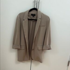 H&M Tan Blazer Relaxed Fit Classic Lapel